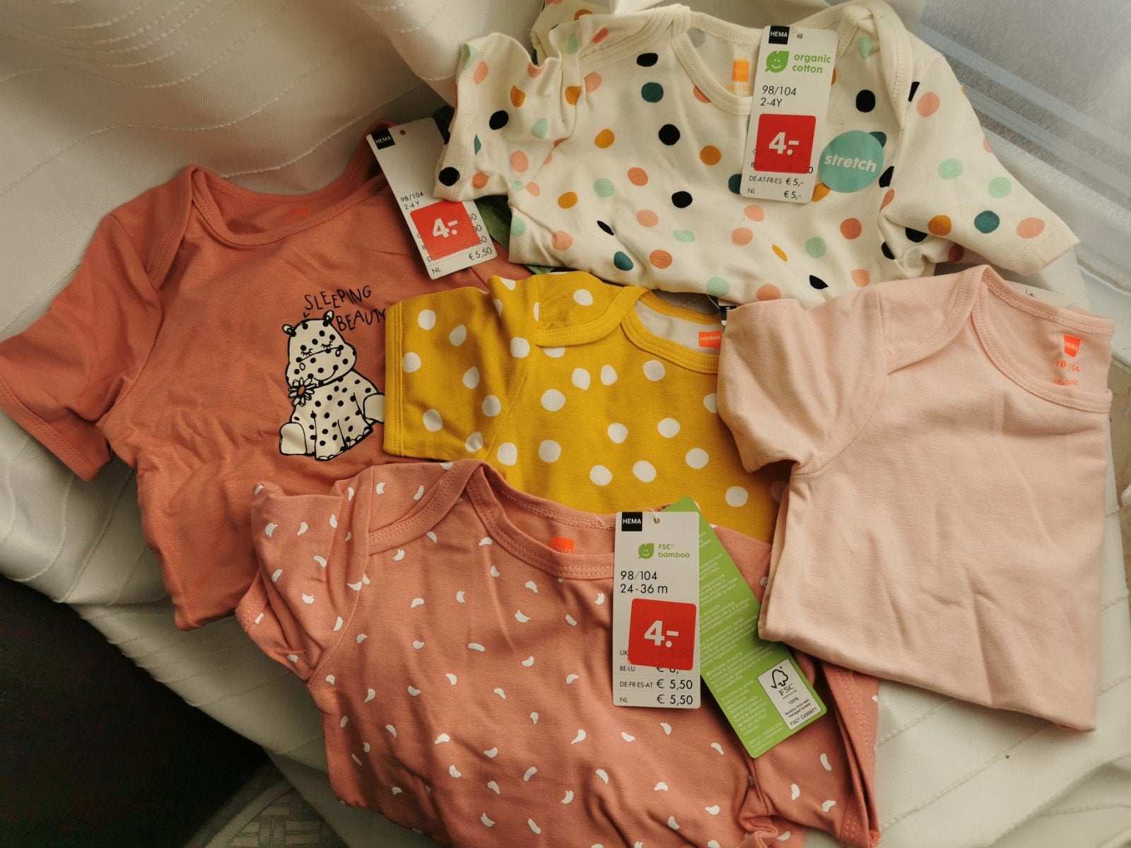 Rompers 5x nieuw! 98, Ophalen