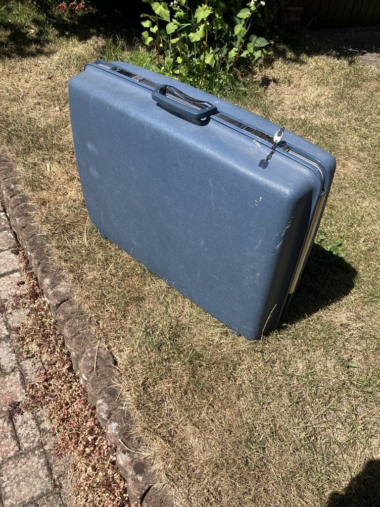 Vintage Samsonite Koffer - Blauw, Hard Kunststof, Gebruikt, Hard kunststof, 45 tot 55 cm, Wieltjes