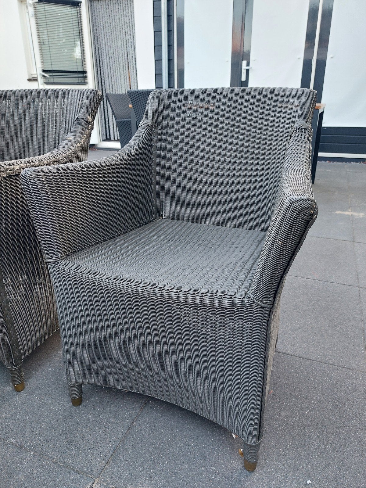4 Vincent Sheppard Lloyd Loom stoelen, Huis en Inrichting, Ophalen, Gebruikt, Grijs, Vier