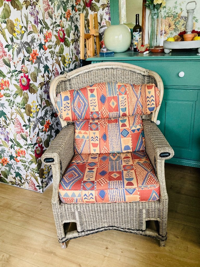 4 Rieten Stoelen voor serre / veranda stoelen vintage, Ophalen, Hout, Gebruikt, Overige kleuren