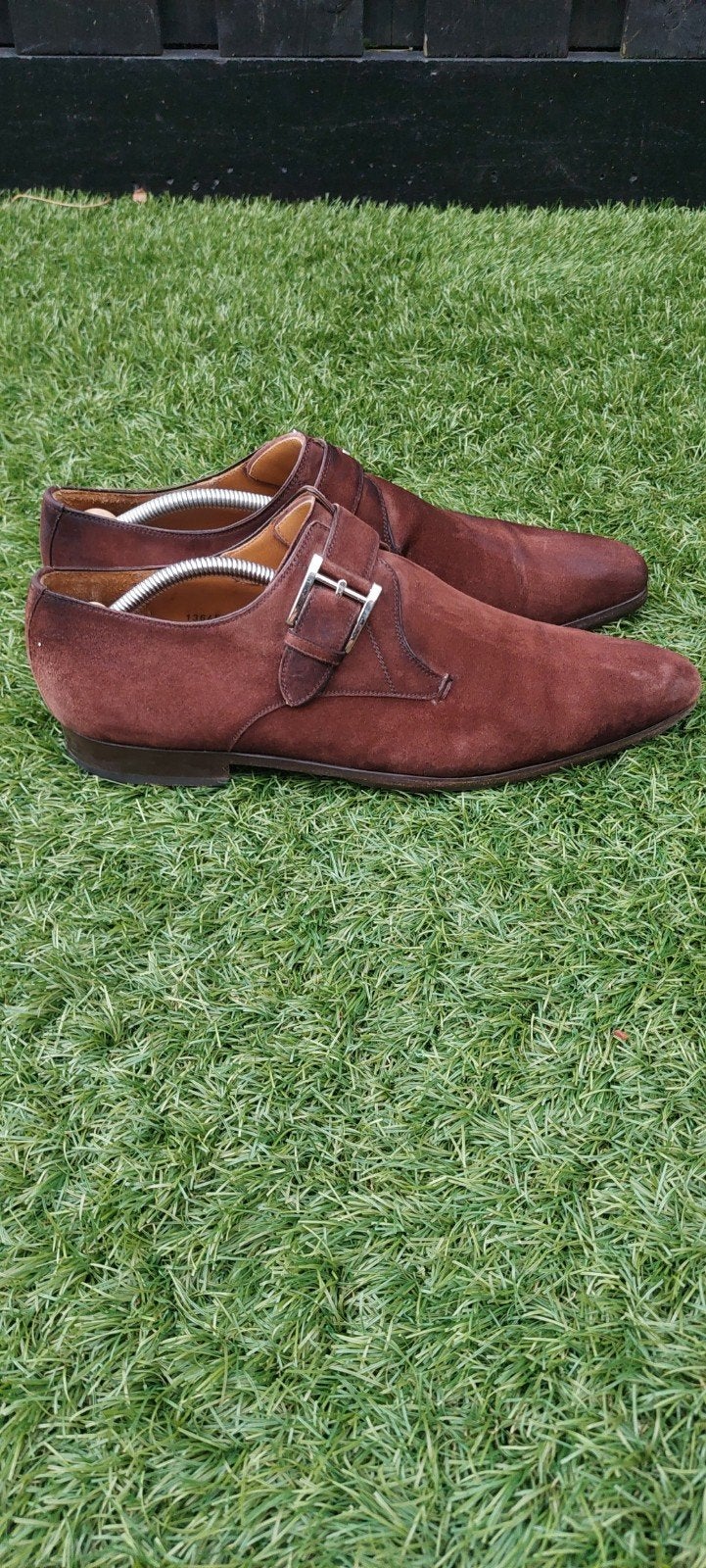 Magnanni Bruine Suède Gespschoenen Maat 43 met Riem, Bruin, Ophalen of Verzenden, Gespschoenen, Magnanni