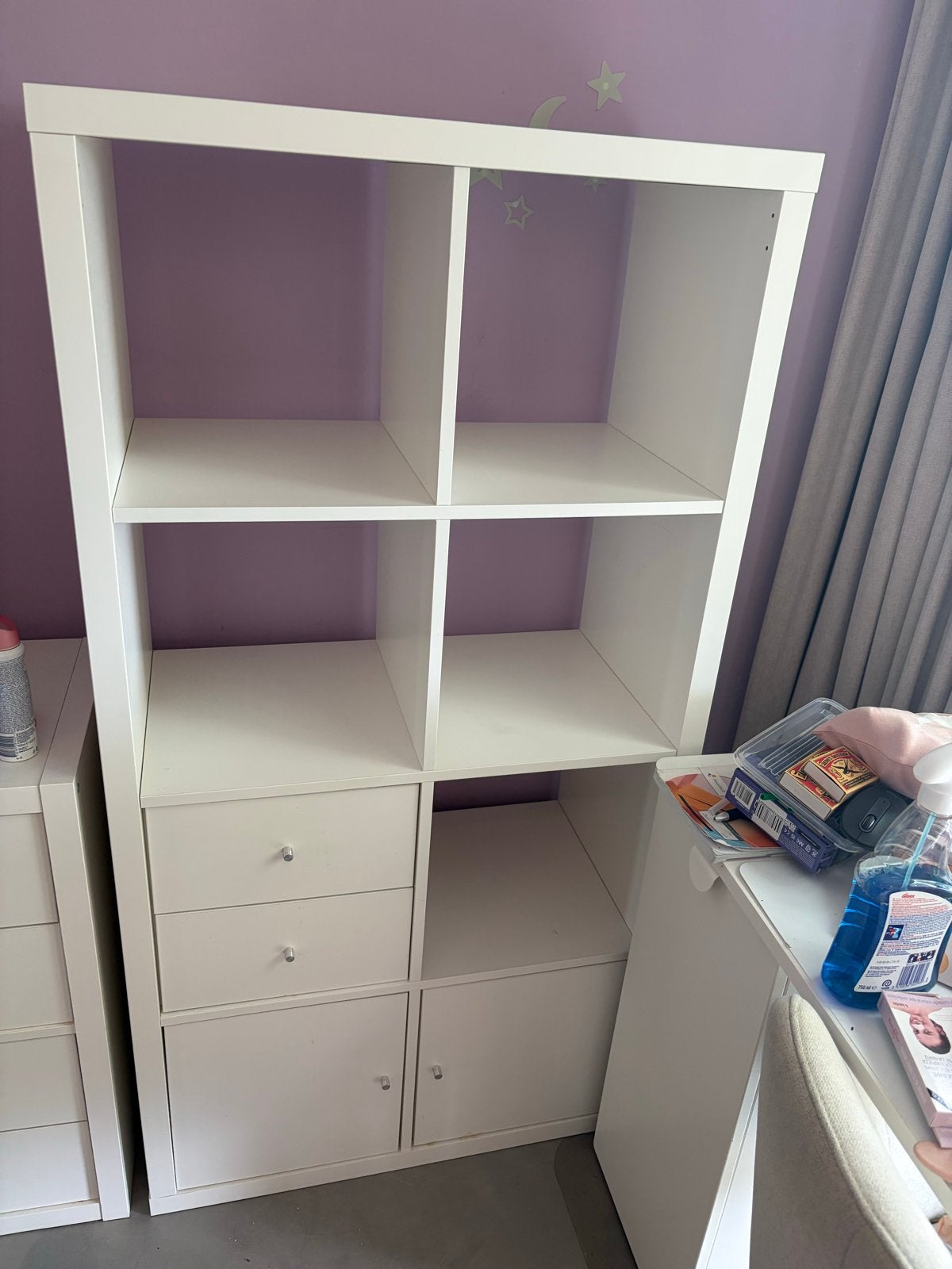 IKEA KALLAX Kast met lades en deuren - Wit, Ophalen, Gebruikt