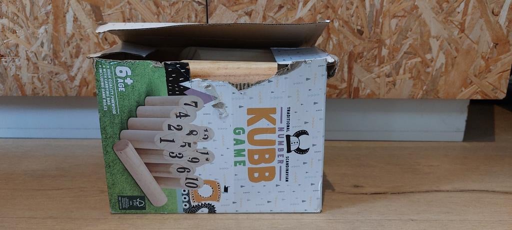 Kubb Nummerspel - Scandinavisch werpspel voor buiten, Hobby en Vrije tijd, Vijf spelers of meer, Ophalen of Verzenden, Gebruikt