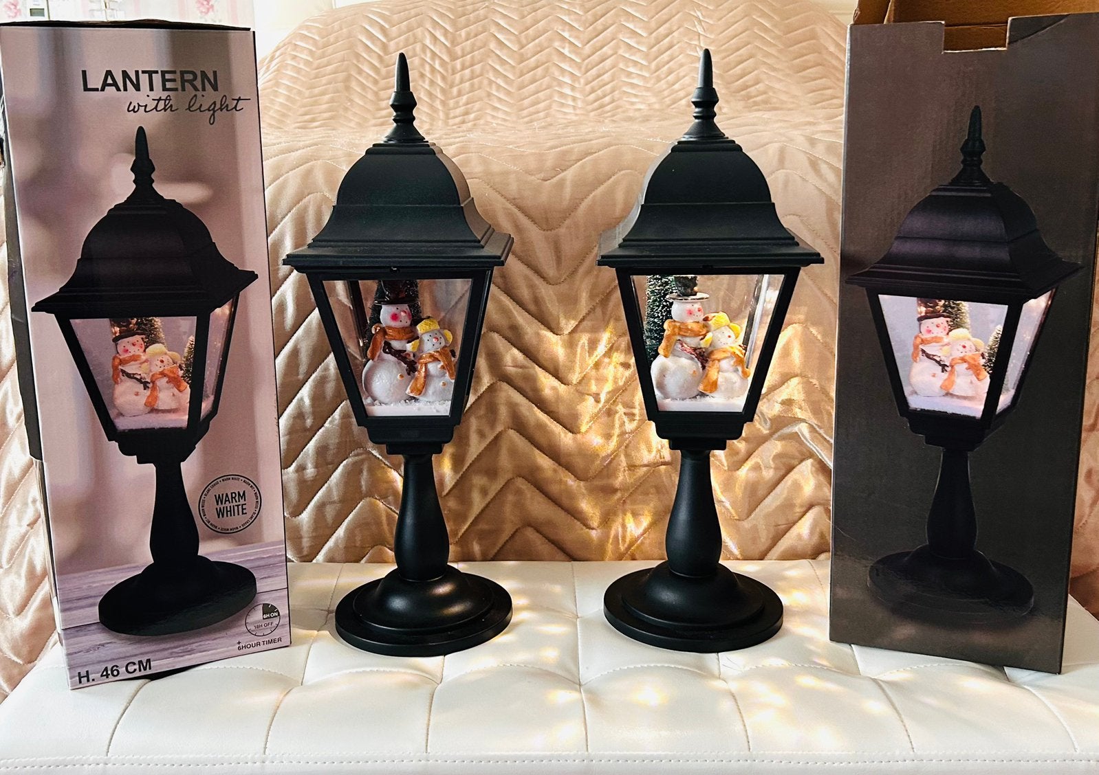 2 verlichte kerst lantaarns, Ophalen of Verzenden, Zo goed als nieuw