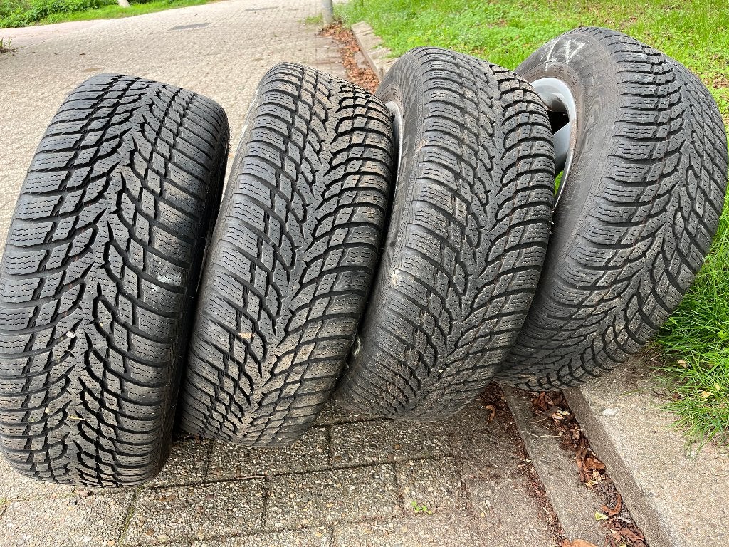set winterbanden, Ophalen, Gebruikt, 16 inch, Banden en Velgen