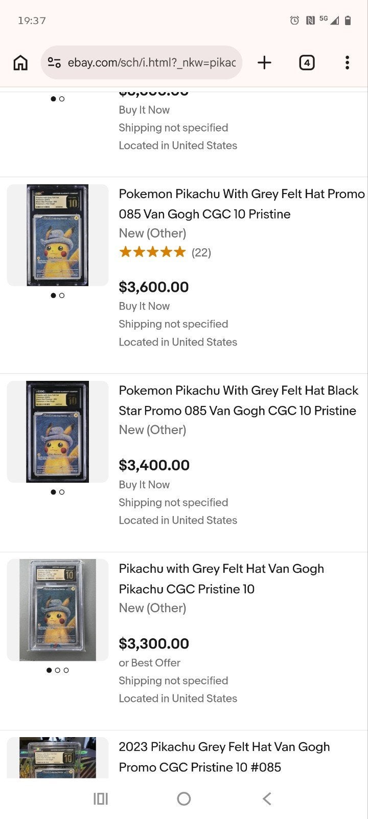 Pikachu van Gogh pristine 10 met uniek insert card, Ophalen, Nieuw