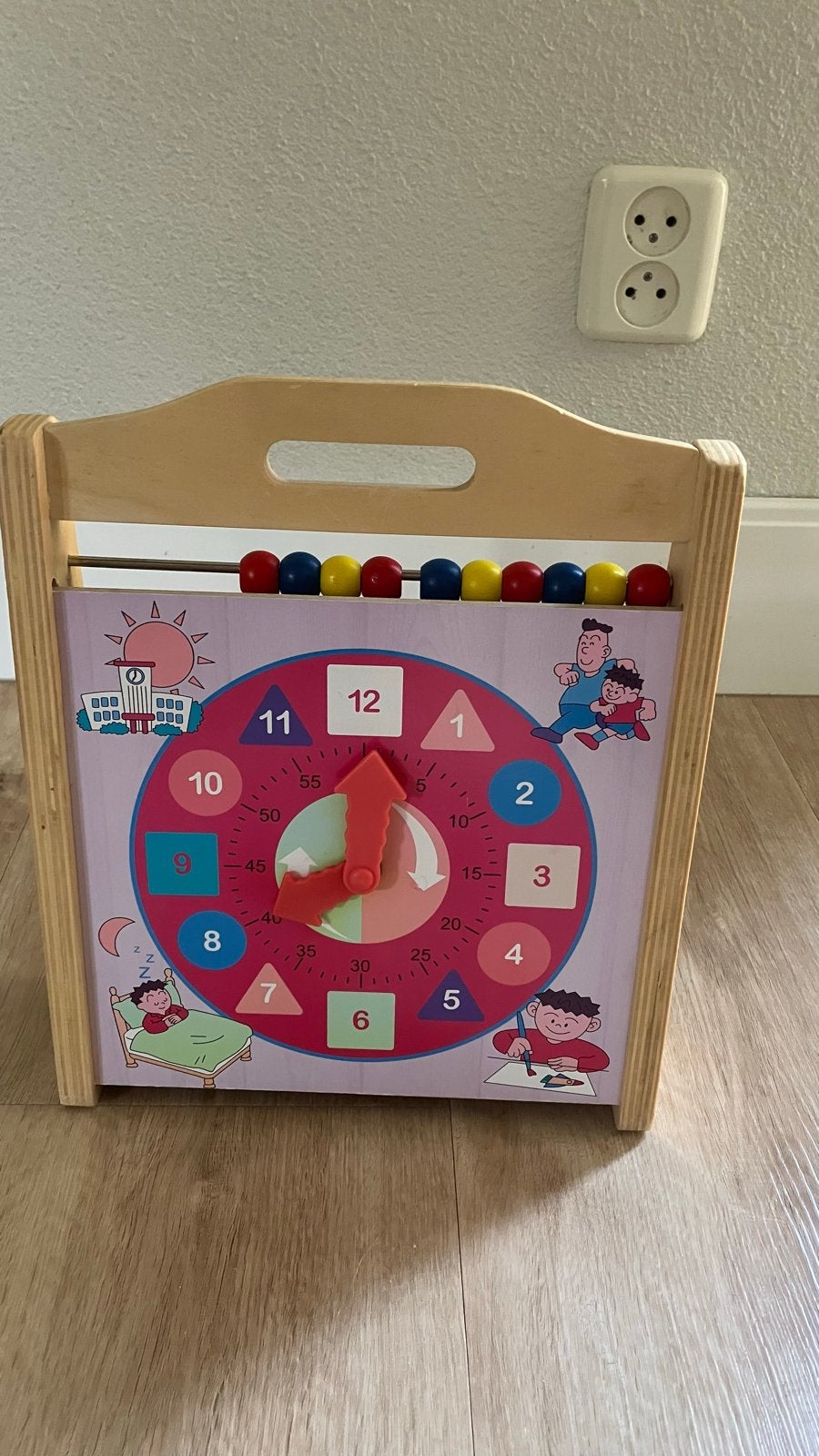 Telraam met klok en letters - Educatief speelgoed, Ophalen of Verzenden, Zo goed als nieuw, Rekenen