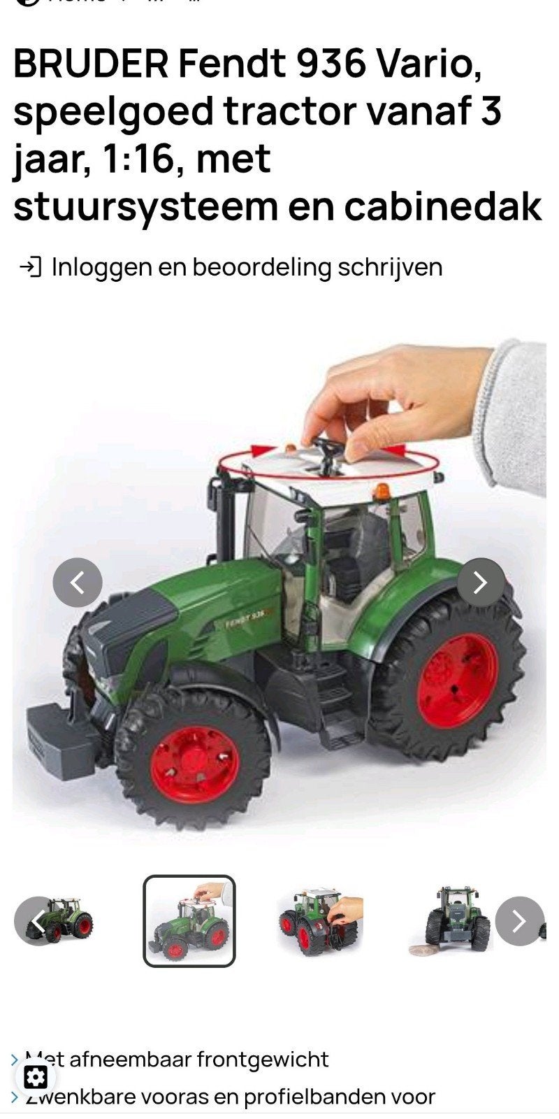 Bruder-Tractor ( Fendt 936 Vario ) - Zo goed als nieuw, Kinderen en Baby's, Speelgoed | Speelgoedvoertuigen, Ophalen of Verzenden