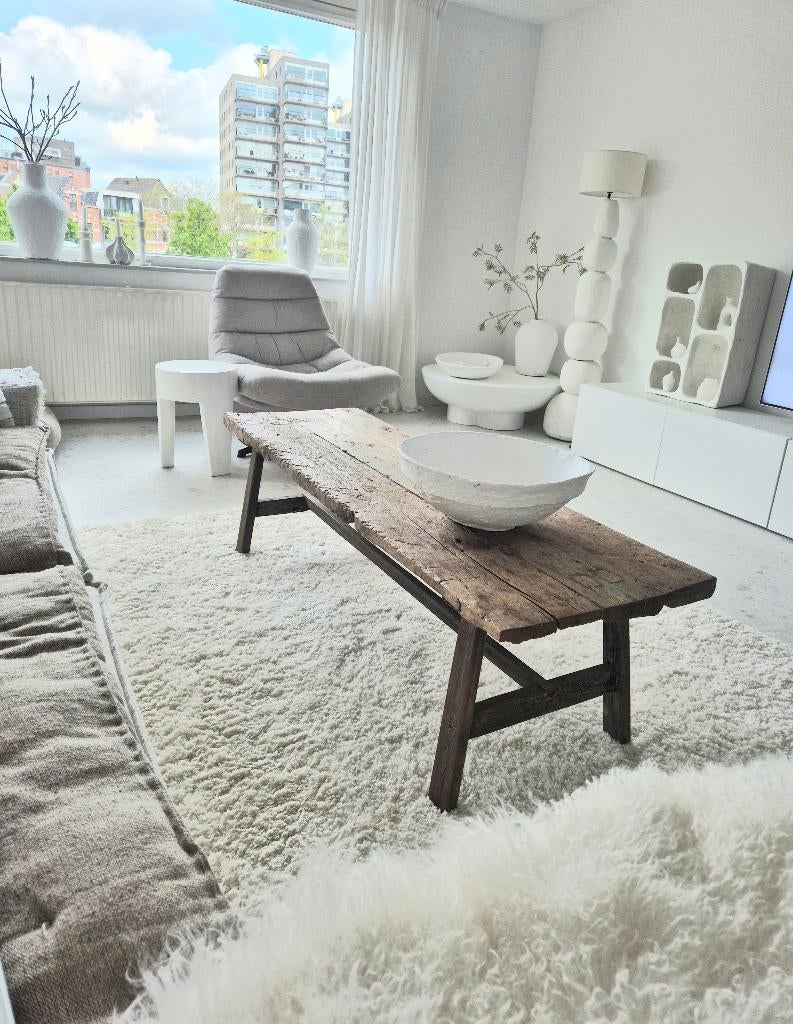 Oude Aura Peeperkorn sobere elmwood tafel Woontheater, Antiek en Kunst, Ophalen