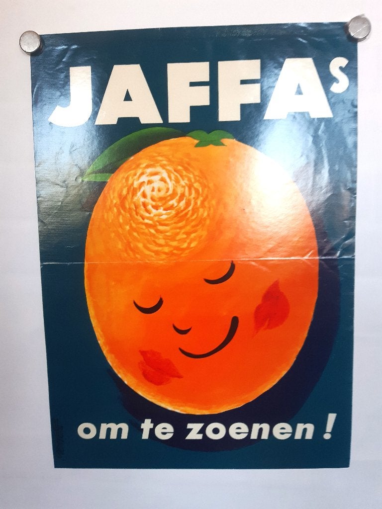 Originele Poster Jaffa's Om te Zoenen raamblad, Verzenden, A1 t/m A3, Reclame, Rechthoekig Staand