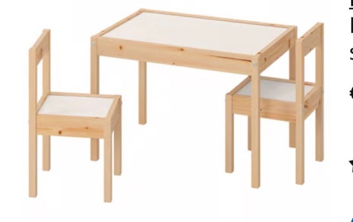 Ikea kindertafel met 2 stoelen, Ophalen, Zo goed als nieuw, Rechthoekig, 50 tot 100 cm