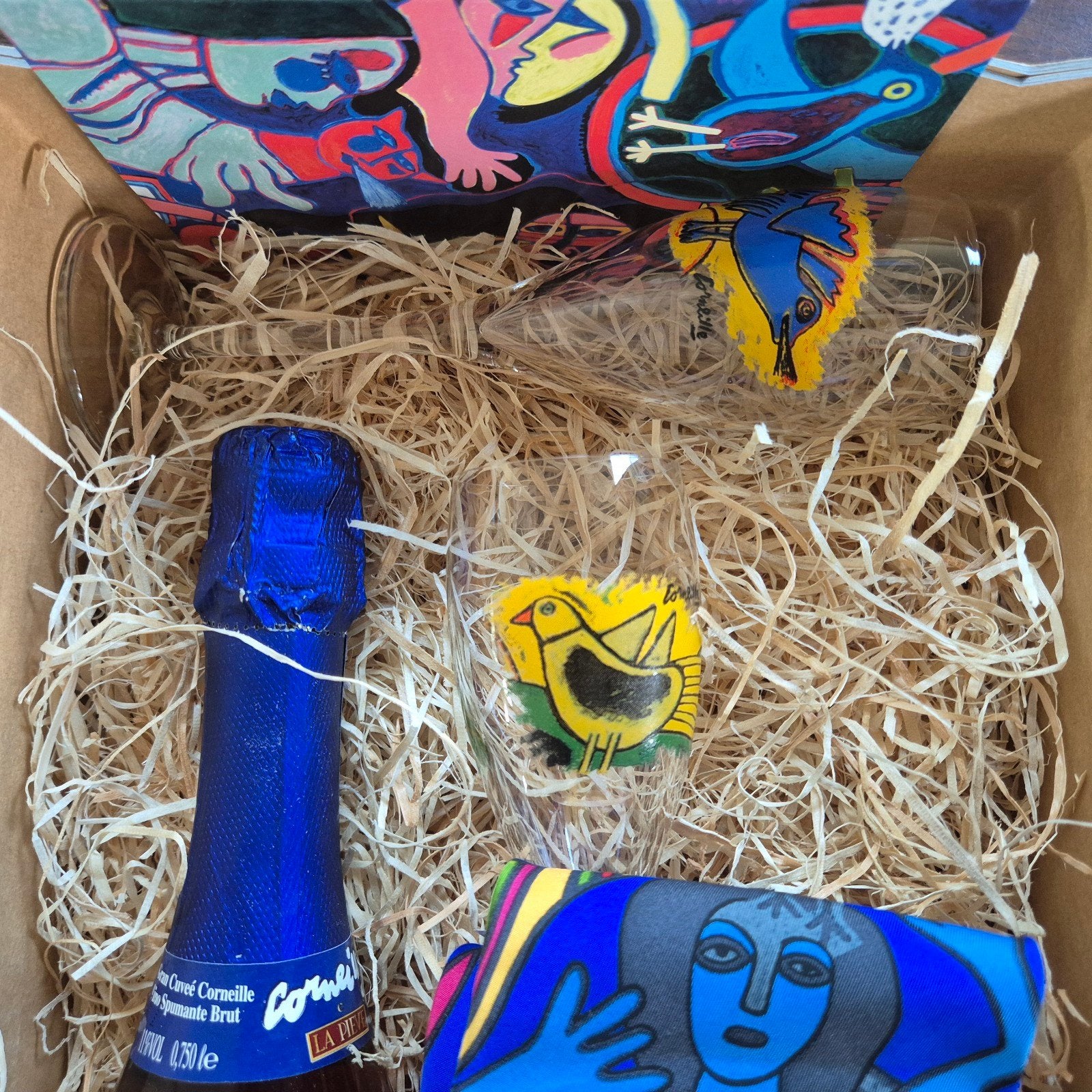 Corneille cadeaupakket: fles, stropdas, 3x flute, 2 kaarten, Ophalen of Verzenden, Nieuw, Verjaardag