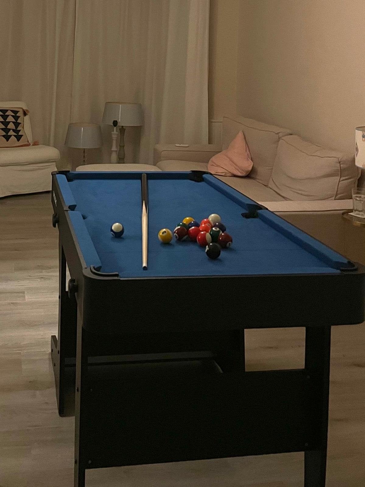Opvouwbare pooltafel met accessoires, Ophalen, Zo goed als nieuw, Pooltafel