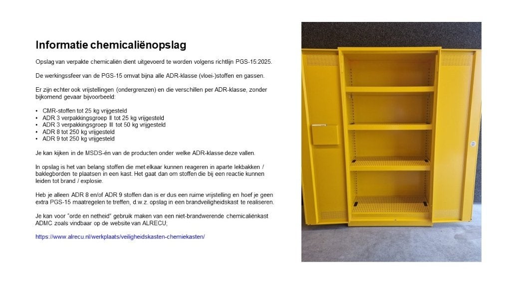 ALRECU Veiligheidskast PGS15 met 4x lekbak en 4x zeefrooster, Ophalen of Verzenden, Nieuw