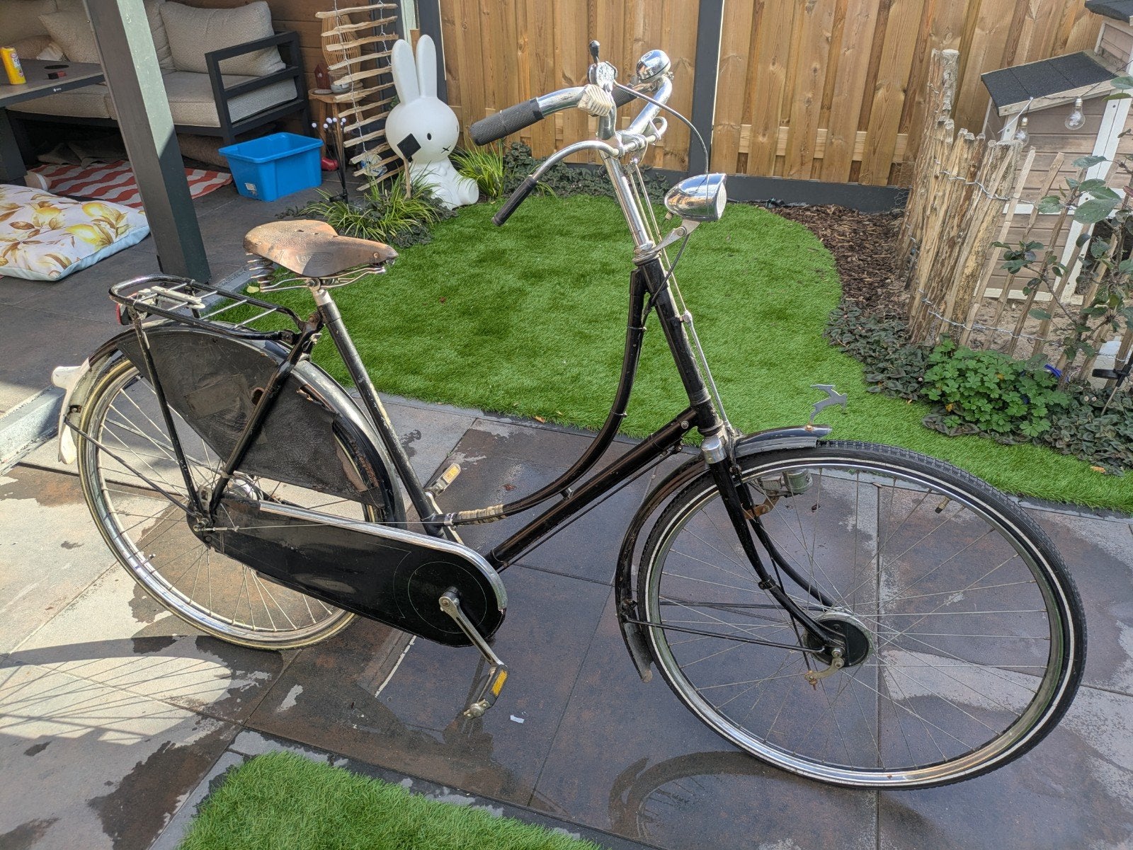 Oldtimer Gazelle omafiets 3 versnellingen "28 inch, Fietsen en Brommers, Ophalen, Trommelrem, Gazelle, Jaren '50
