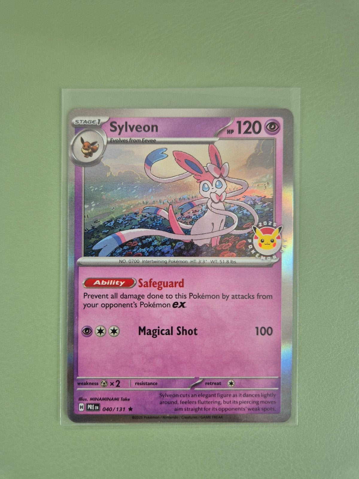 Pokémon Sylveon Stamp Pokémon Day 2025 Promo - 𝗻𝗶𝗲𝘂𝘄, Ophalen of Verzenden, Zo goed als nieuw, Losse kaart, Foil