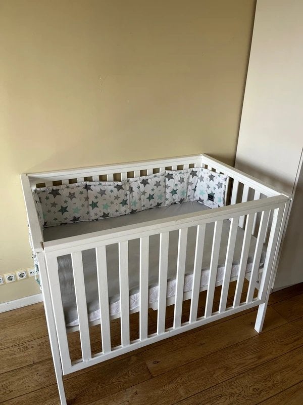 TWF Box Timo Zonder Lade – Mat Wit (101x80 cm) + baby matras, Ophalen of Verzenden, Zo goed als nieuw, Rechthoekig, In hoogte verstelbaar