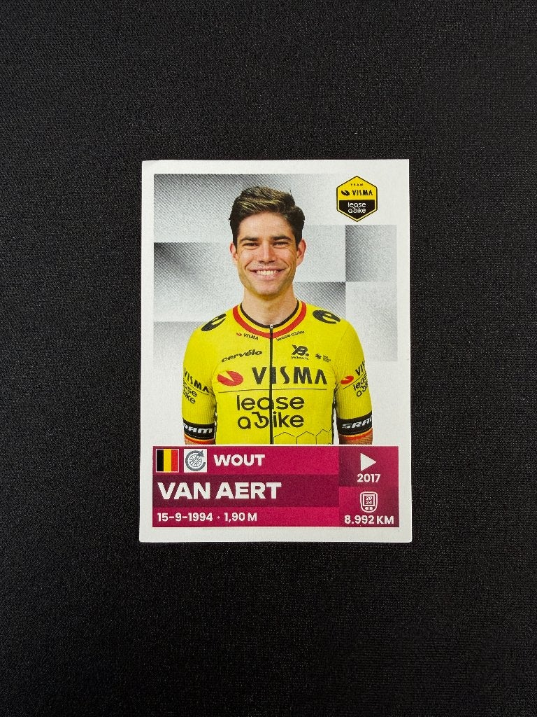 Wout Van Aert Panini Giro d'Italia 2025 Sticker Visma, Verzenden, Zo goed als nieuw, Overige sporten, Poster, Plaatje of Sticker
