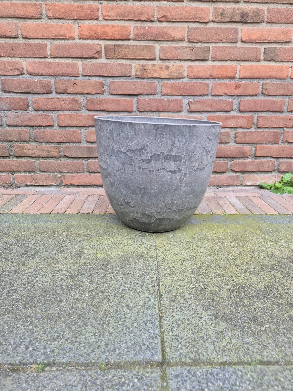 Bloempot Medium grote antraciet grijs 37,5 diameter 32.5hoog, 25 tot 40 cm, Kunststof, Rond, Ophalen of Verzenden