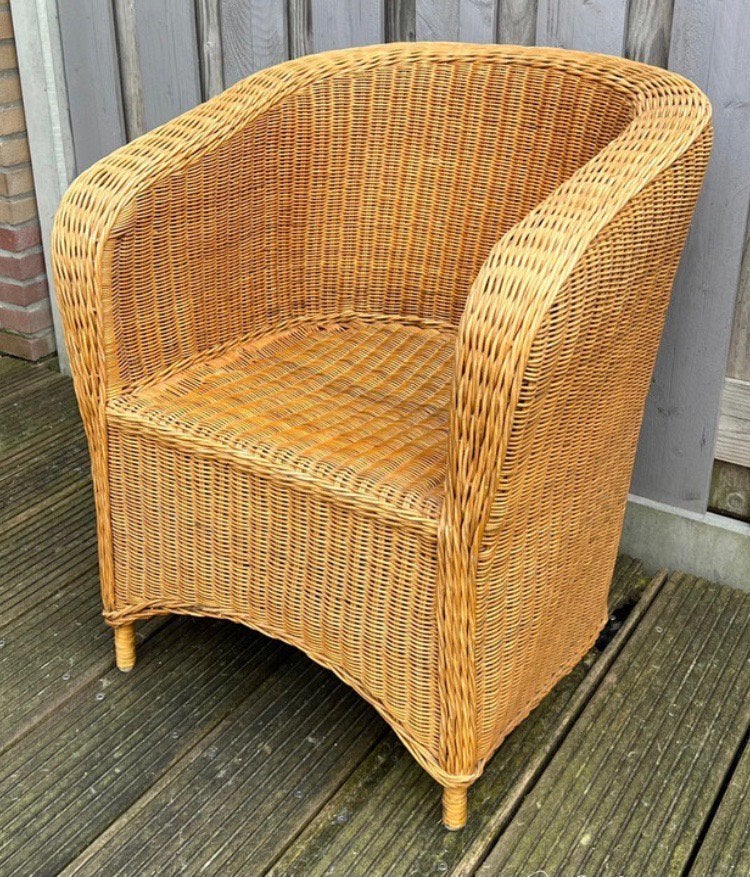 Rotan fauteuil, Ophalen, Minder dan 75 cm, Riet of Rotan, Zo goed als nieuw