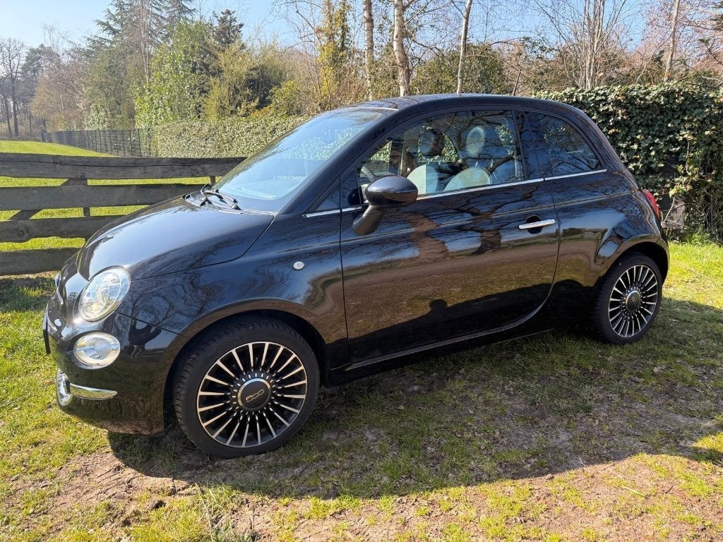 Fiat 500 0.9 Twinair 2016 Zwart, Auto's, Voorwielaandrijving, Zwart, Leder, Handgeschakeld