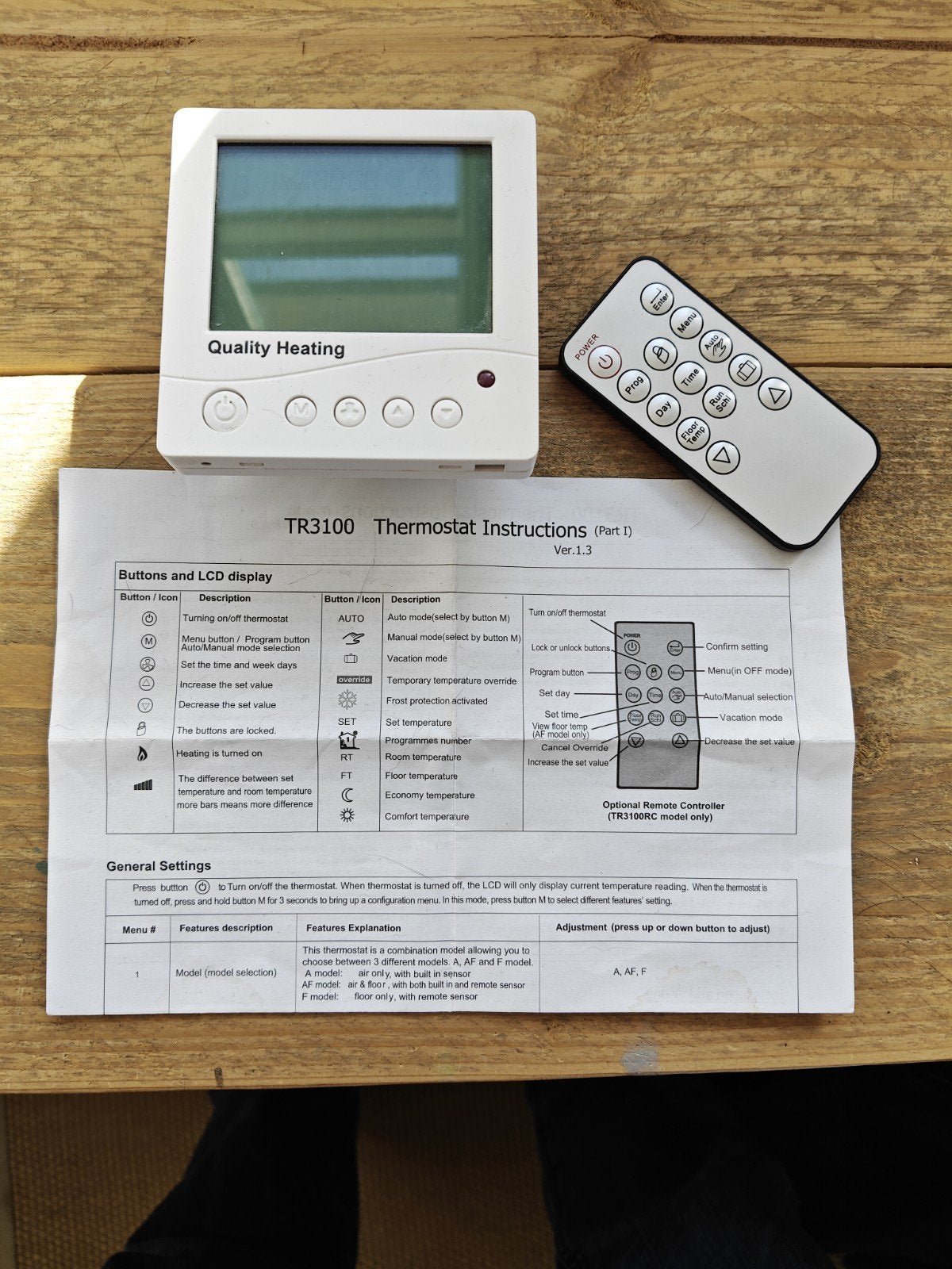 Thermostaat voor elektrische vloerverwarming TR3100, Doe-het-zelf en Verbouw, Thermostaten, Ophalen of Verzenden, Zo goed als nieuw