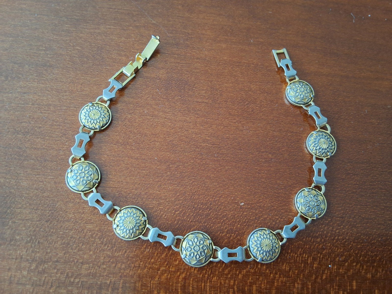 Vintage Damascene Armband Toledo Stijl Goud Bloemen, Ophalen of Verzenden, Gebruikt, Goud, Overige materialen