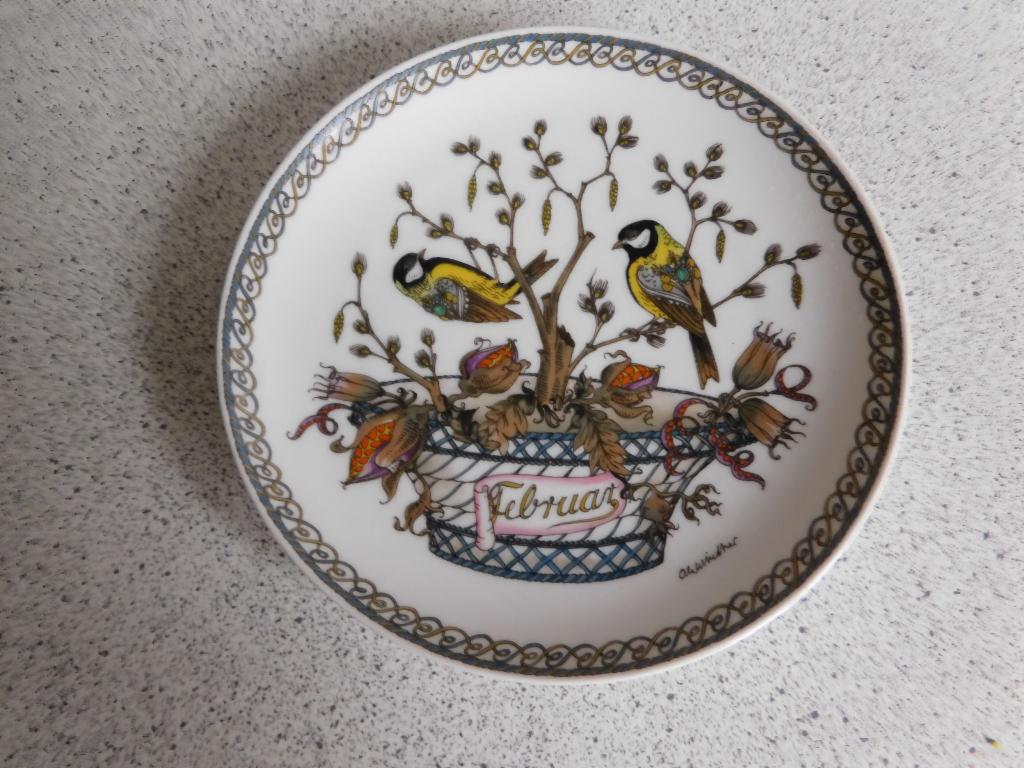 Wand bord 16 cm. Februari Koolmees Hütschenreuther, Ophalen of Verzenden