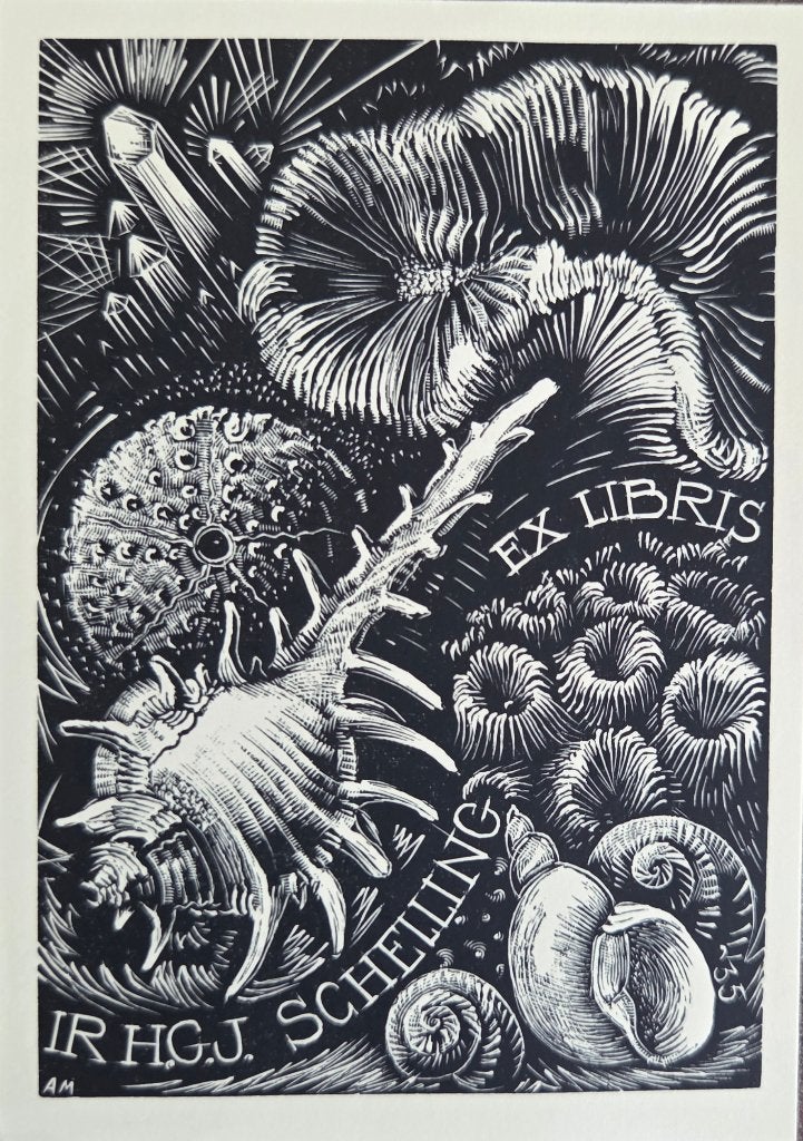 Exlibris / Ex libris A. Meijer, schelpen, zeedieren, Verzenden