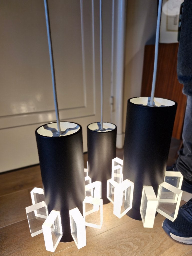 Vintage space age cascade lamp zwart plexiglas 70s, Ophalen, ., Vintage space age, .