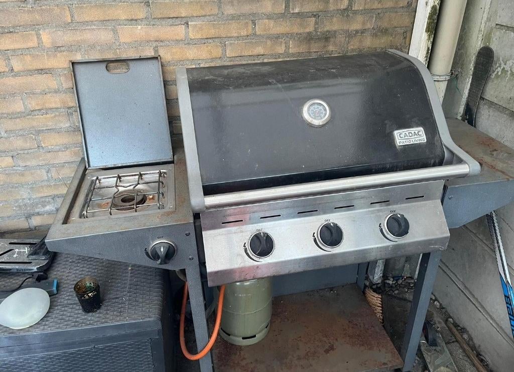 Cadac Patio Living Gasbarbecue met zijbrander + gasfles, Ophalen, Gebruikt, Cadac