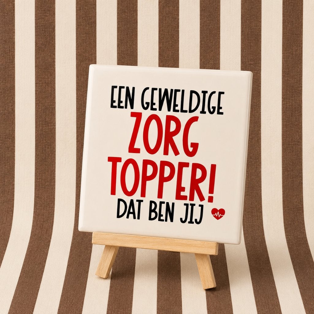 Tegel met tekst, Verzenden, Handgemaakt, Nieuw, 10 cm