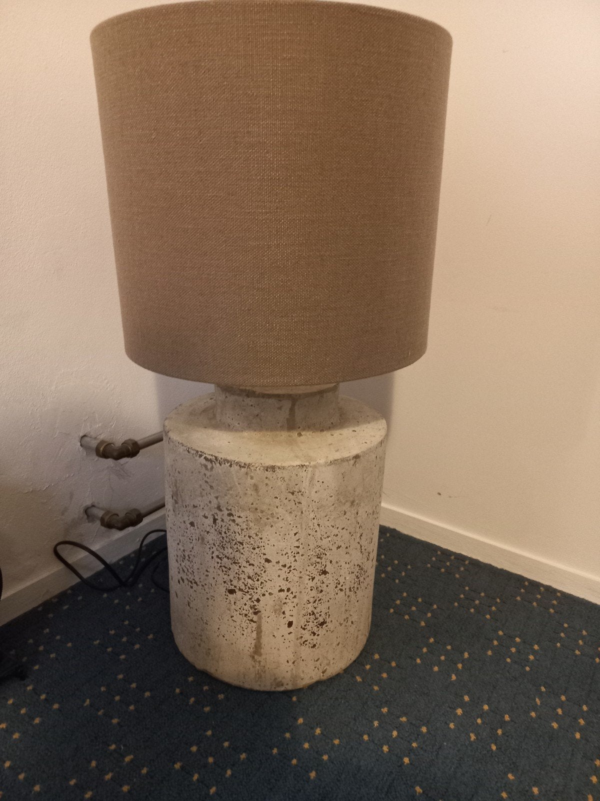 Schemerlamp met betonnen voet, Huis en Inrichting, Ophalen, Gebruikt, E27 (groot), Schemerlamp