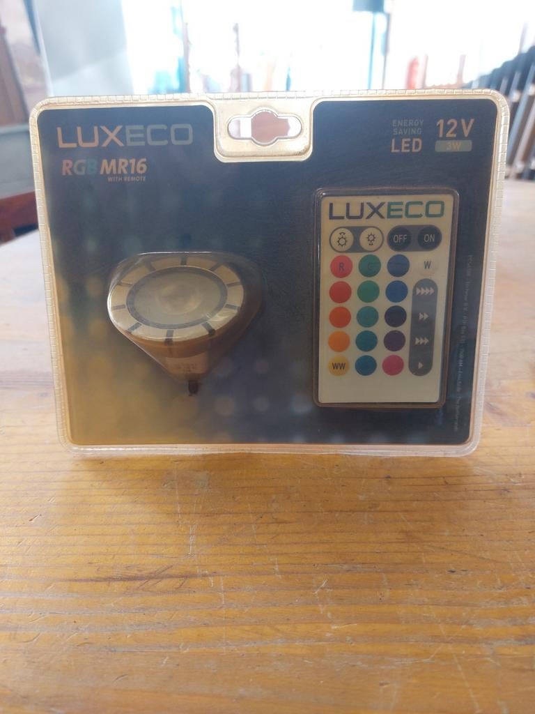 Luxeco  Rgb mr16 12v led spot met afstandsbediening, Minder dan 50 watt, Wandlamp, Ophalen of Verzenden, Netvoeding