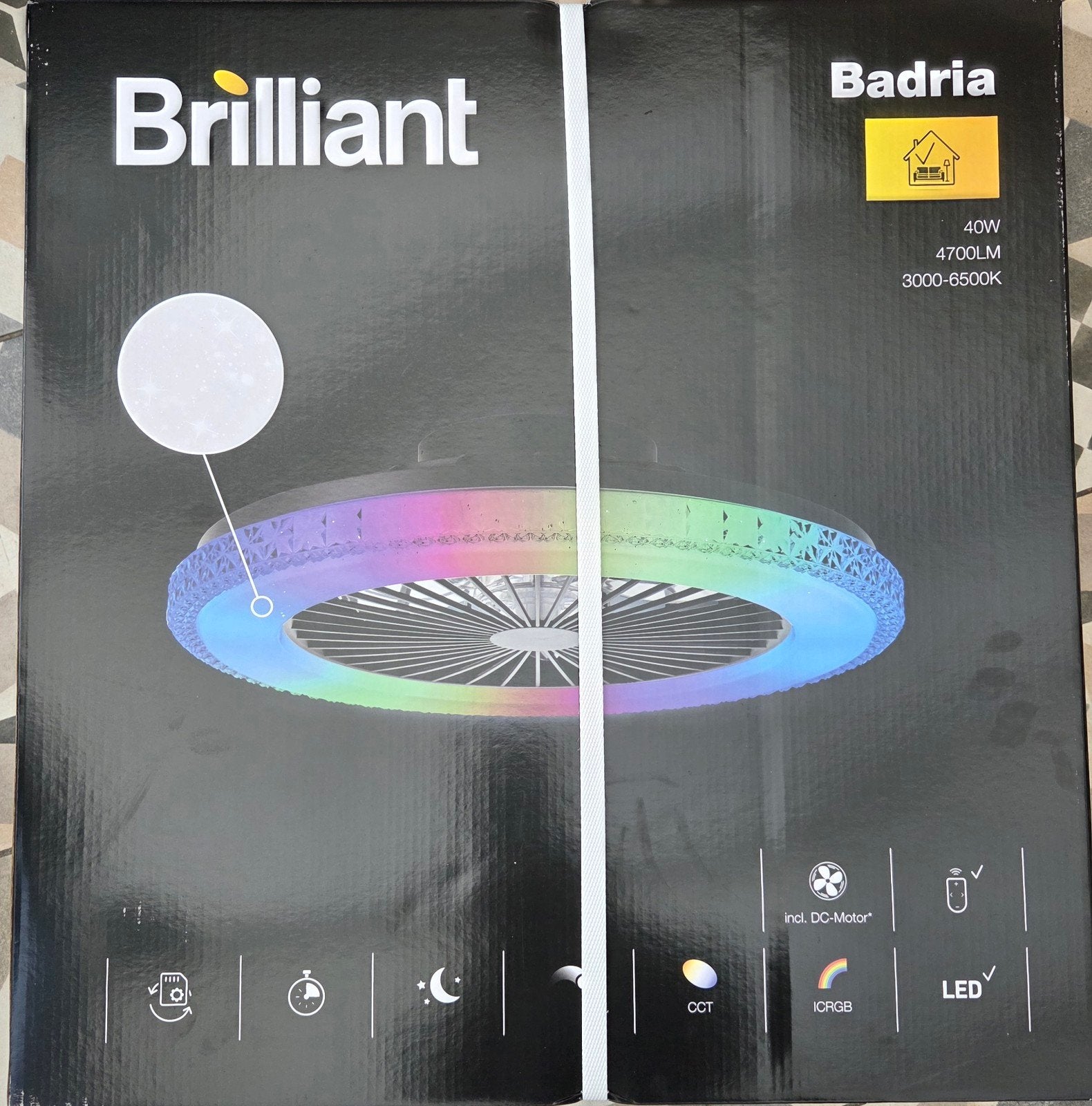 Brilliant Badria LED Plafondlamp met RGB Verlichting, Kunststof, Nieuw, Minder dan 25 cm, Minder dan 100 cm