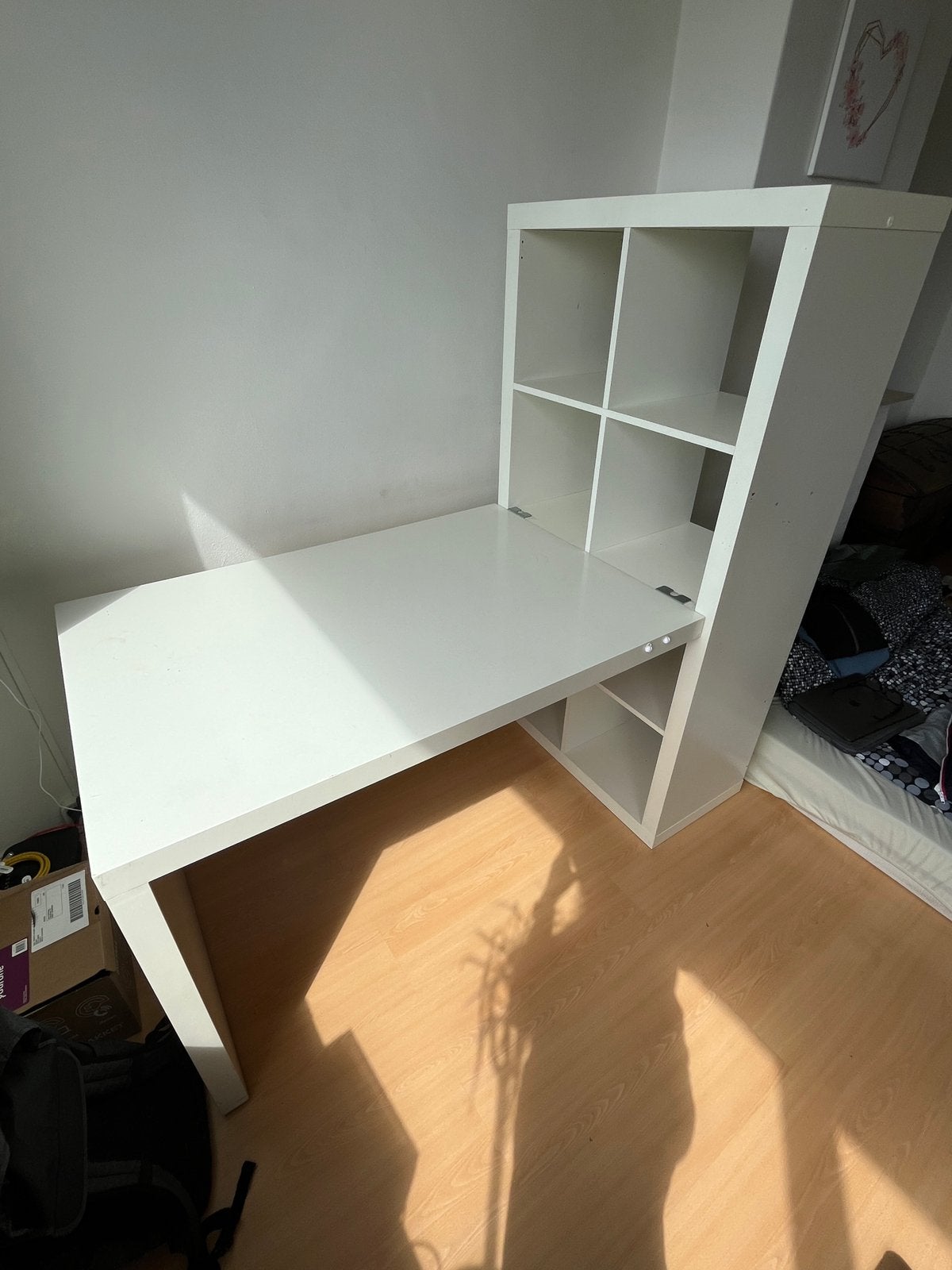 Ikea tafel met kallax, Ophalen, Gebruikt, 155 cm, Scandinavisch