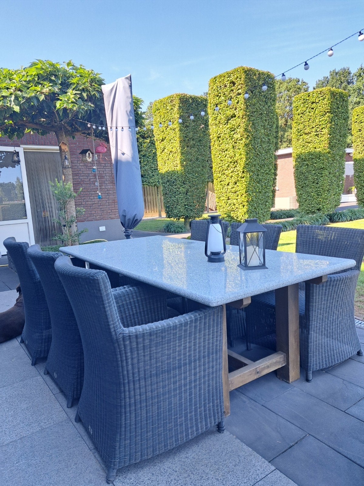 6 rotan tuinstoelen Zgan., Tuin en Terras, Tuinstoelen, Ophalen, Zo goed als nieuw, Rotan