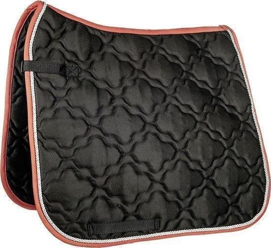 Zadeldekje HKM Zwart/Rood - Dressuur - Pony, Dieren en Toebehoren, Paarden en Pony's | Dekens en Dekjes, Ophalen of Verzenden