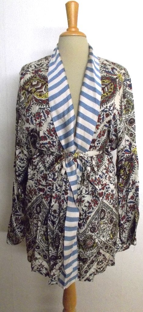 Kort batik look jasje/top van Intissimi! L, Bruin, Verzenden, Maat 42/44 (L), Zo goed als nieuw