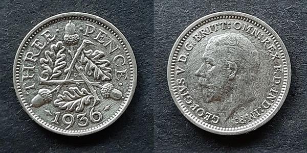 Groot Brittanie 3 pence 1936 zilver, Verzenden, Overige landen, Zilver