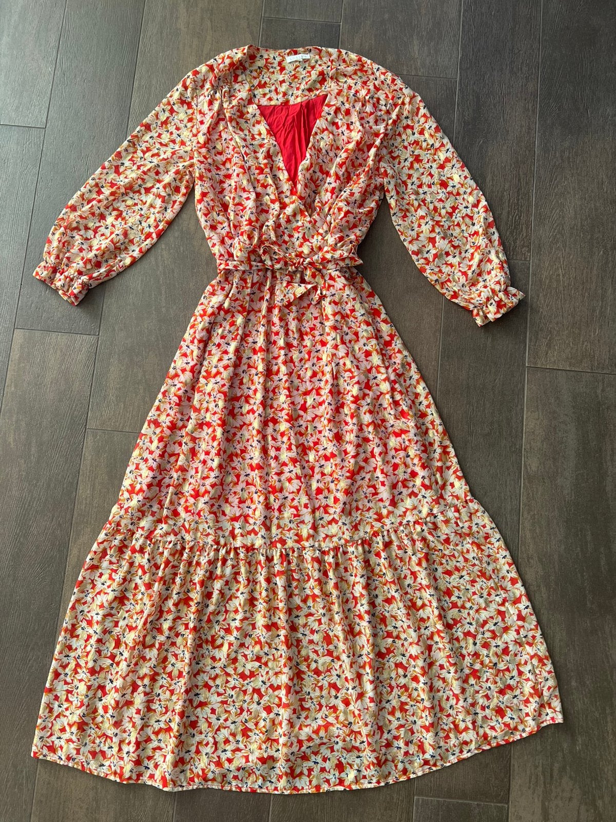 Lily & Lala maxi jurk - maat S - met gouden accenten, Ophalen of Verzenden, Zo goed als nieuw, Maat 36 (S), Rood