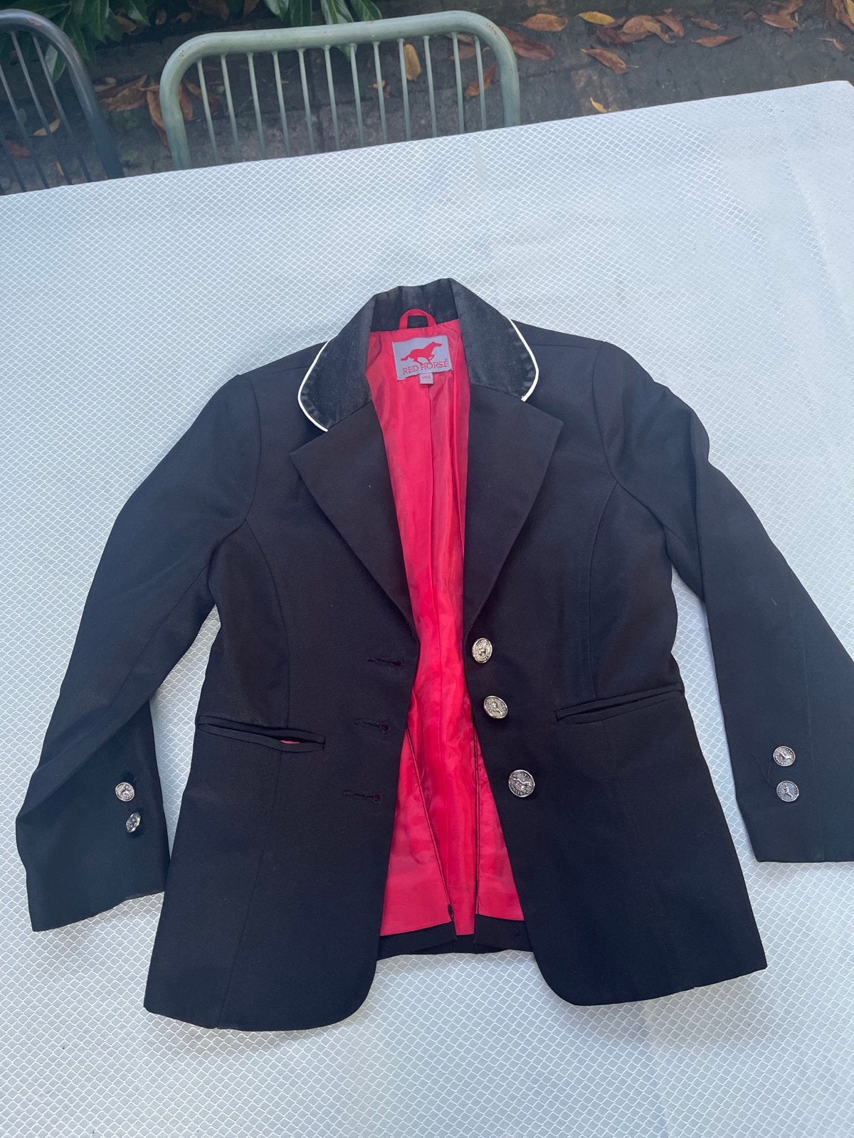 Complete paardrij set (jasje en broek) 128, Ophalen, Dressuur, Bovenkleding