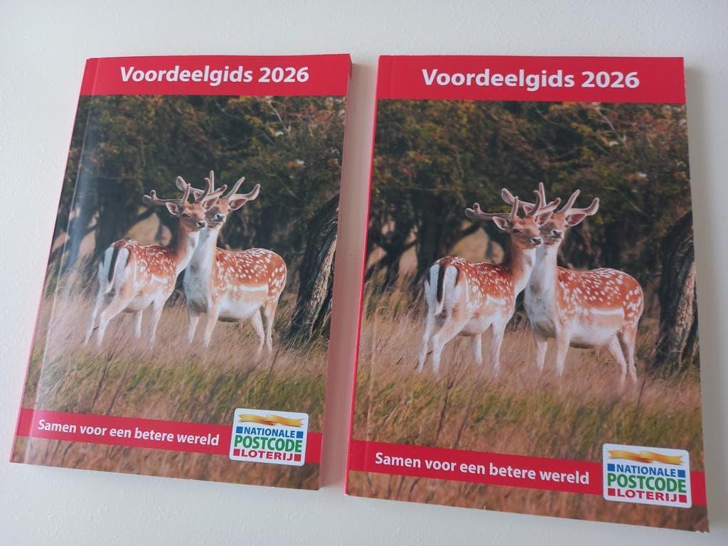 2x voordeelgids 2026 postcodeloterij, Tickets en Kaartjes, Kortingen en Cadeaubonnen, Twee personen, Overige soorten