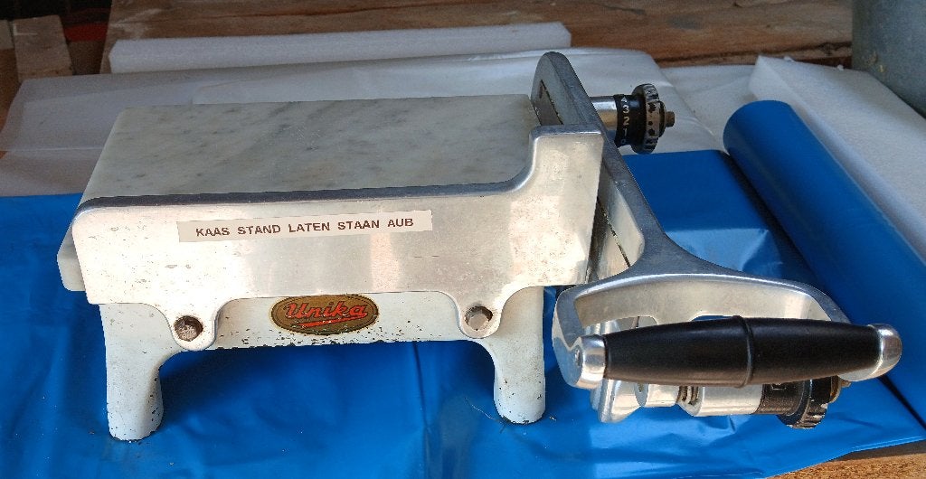 Klassieke mechanische vintage Unika kaassnijmachine, Ophalen, Gebruikt, Metaal, Snijmachine