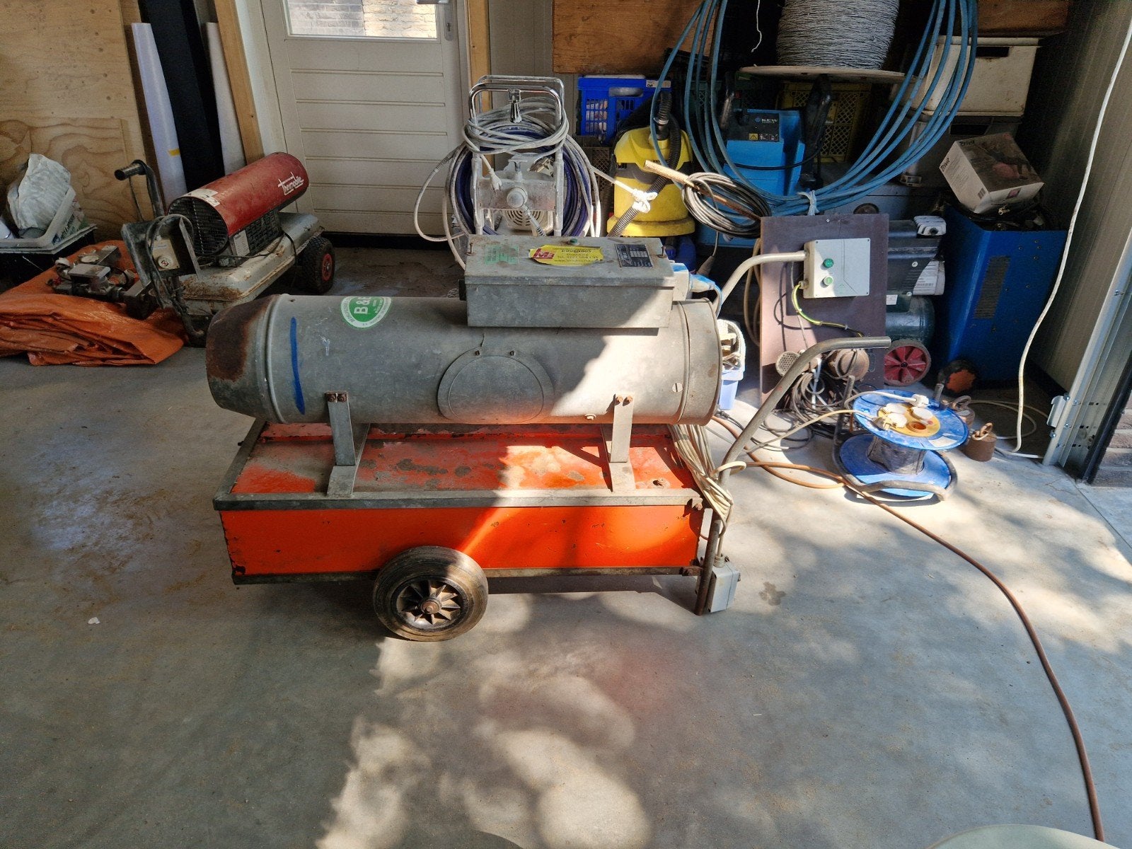 B&E Industriële Heater/Verwarmer - Diesel/Olie gestookt, Ophalen, 30 tot 80 cm, Gebruikt, Kachel