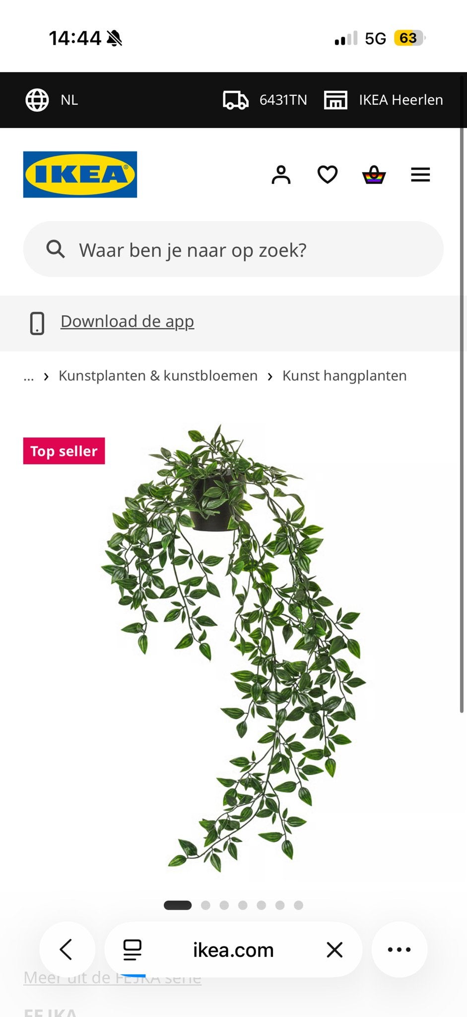 IKEA kunst hangplanten - 14 stuks, Huis en Inrichting, Ophalen, Binnen, Kunstplant, Kunststof