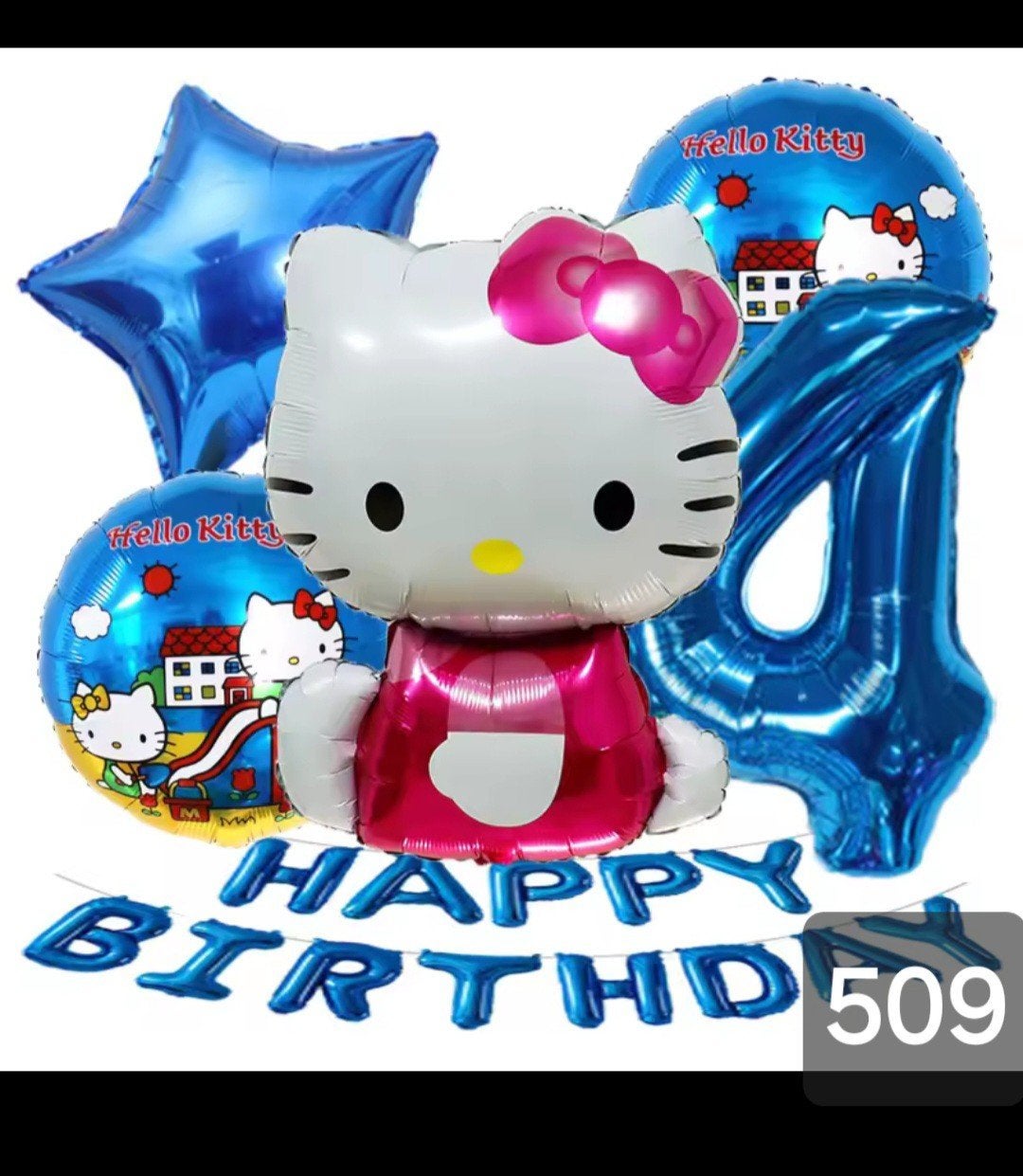 Hello Kitty Verjaardagsballonnen Set - Nieuw, Ophalen of Verzenden, Nieuw, Versiering, Verjaardag