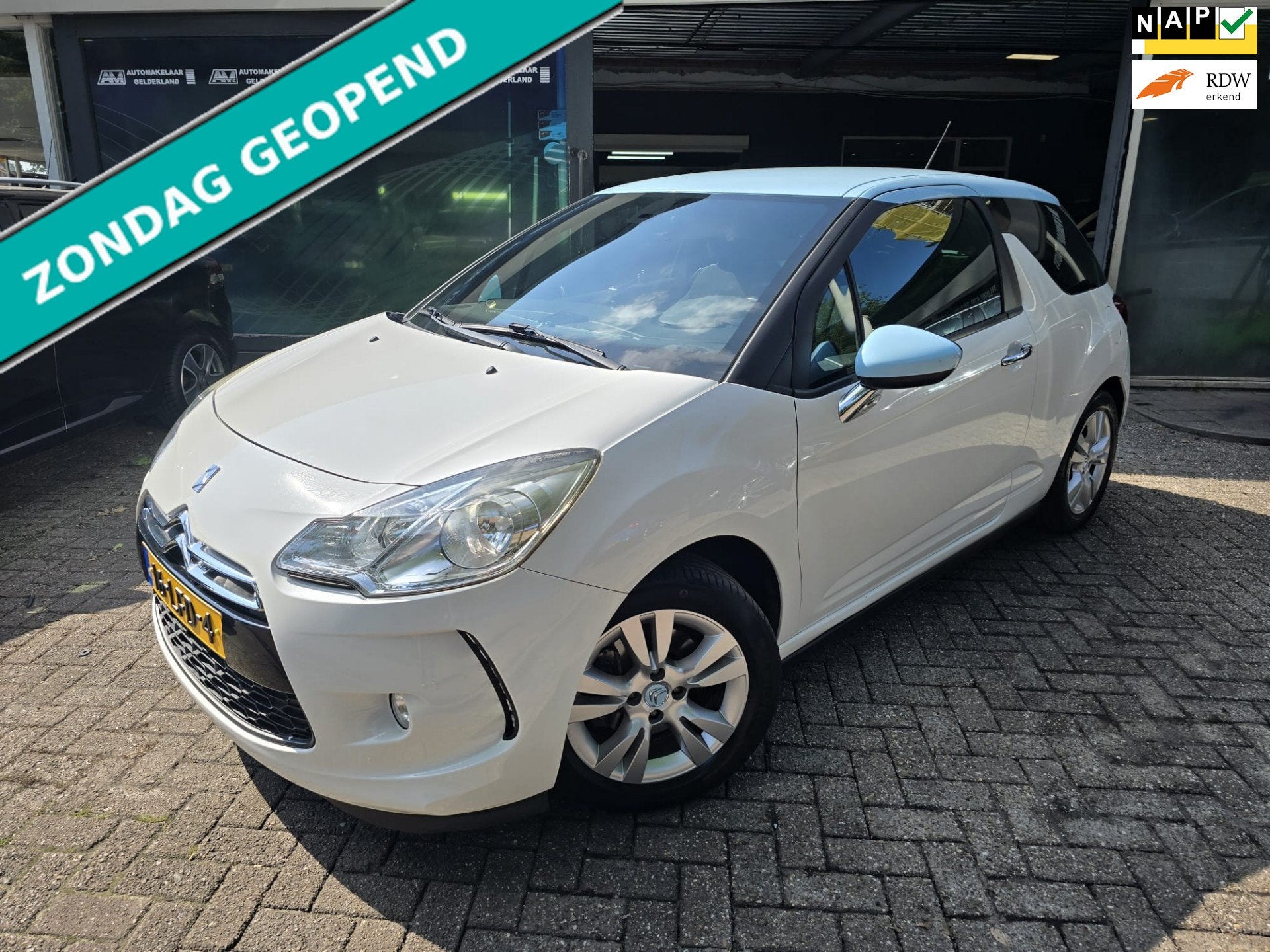 Citroen DS3 1.6 So Chic |3/6 OF 12MND GARANTIE | AIRCO | CRU, Voorwielaandrijving, Stof, 4 cilinders, Wit
