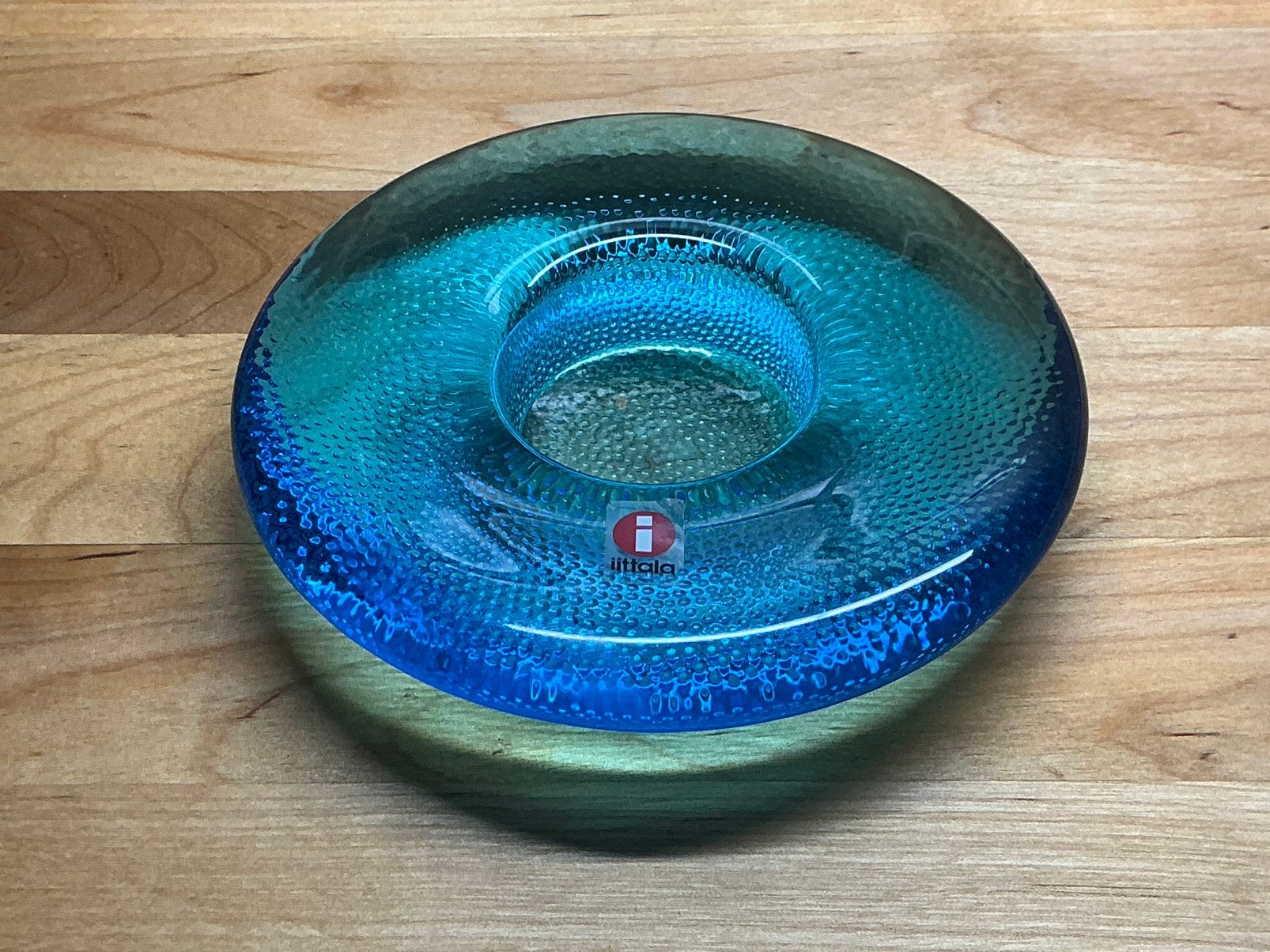 Iittala, Finland: kandelaar 'Nappi' blauw Markku Salo 1998, Ophalen of Verzenden
