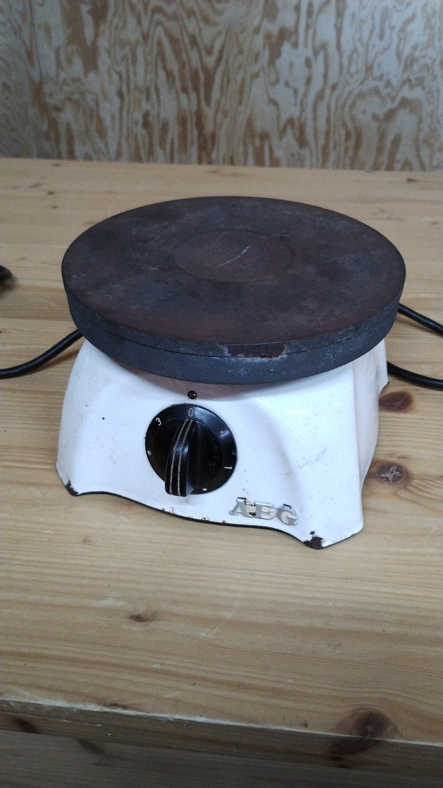 Vintage Vrijstaande AEG Kookplaat - Jaren '50/'60, Gebruikt, 3 kookzones of minder, Ophalen of Verzenden, Vrijstaand